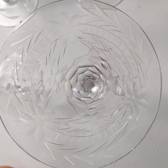 4pc Fostoria Nairn Champagne Sherbet Clear Crystal Stem Crystal wine glasses - Picture 10 of 14